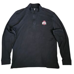 Ohio State Sz‎ Lg Black Cutter & Buck Peruvian Pima Cotton 1/4 Zip Pullover